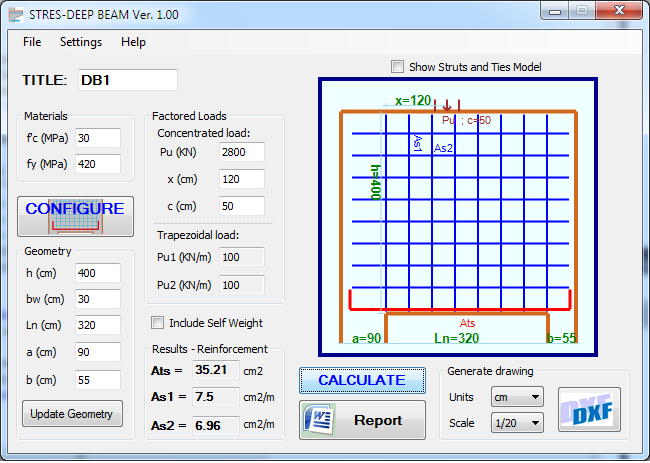 The main interface of the program